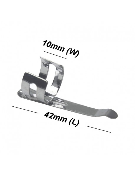 42mm (L) x 14mm (D) Stainless Steel Flashlight Pocket Clip 42mm (L) x 14mm (D) Stainless Steel Flashlight Pocket Clip