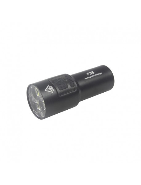 F36 3x LEDs White 6500K 300 Lumens Type-C Rechargeable EDC Flashlight