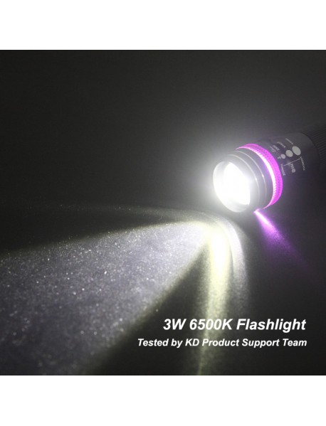3W 6500K 200 Lumens 1-Mode Zoomable AA Flashlight