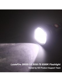 LusteFire 26650-1A 5050-T6 6500K 1000 Lumens 5-Mode 26650 LED Flashlight