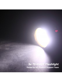 9x T6 6500K 2000 Lumens 4-Mode 18650 LED Flashlight (4x 18650)