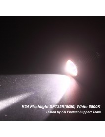 KDIY K34 SFT25R(5050) 2000 Lumens USB Type-C Rechargeable 26650 Flashlight