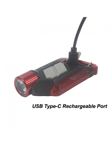 Mini COB and LED 280 Lumens USB Type-C Rechargeable Portable Light