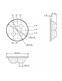 4-in-1 35.6mm 45 Degree PMM Optical Lens with Flat Surface
